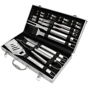 Jogo de 19 Peças para Churrasco Gourmet em Aço Inox com Maleta - Fracalanza
