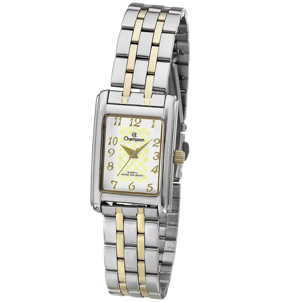 Relógio Champion Feminino Ref: Ch27327b Retangular Bicolor
