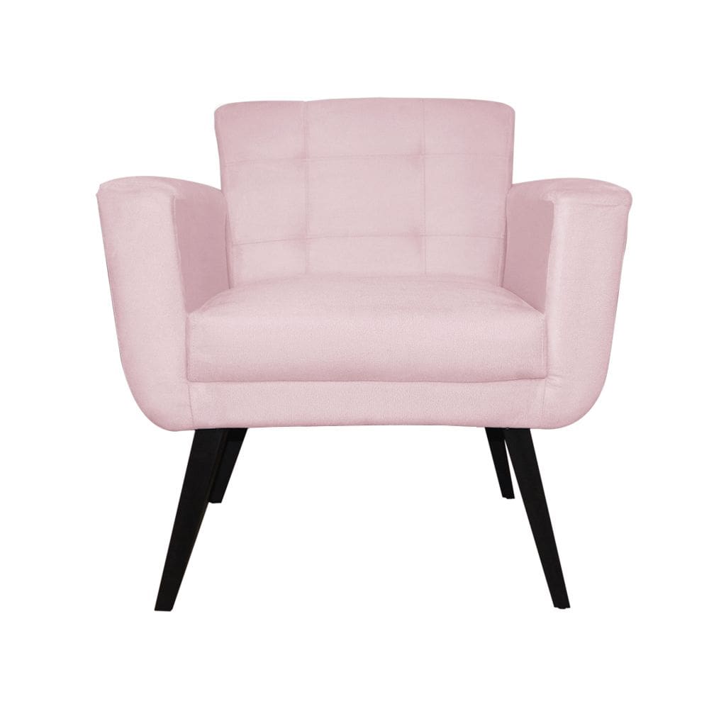 Poltrona Decorativa Geovana Veludo Rosa - Montanaris Decor