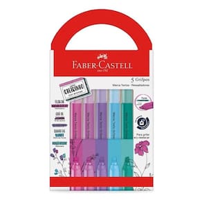 Kit Marca Texto Grifpen com Cheirinho MTES5RRZF 5 Cores - Faber Castell