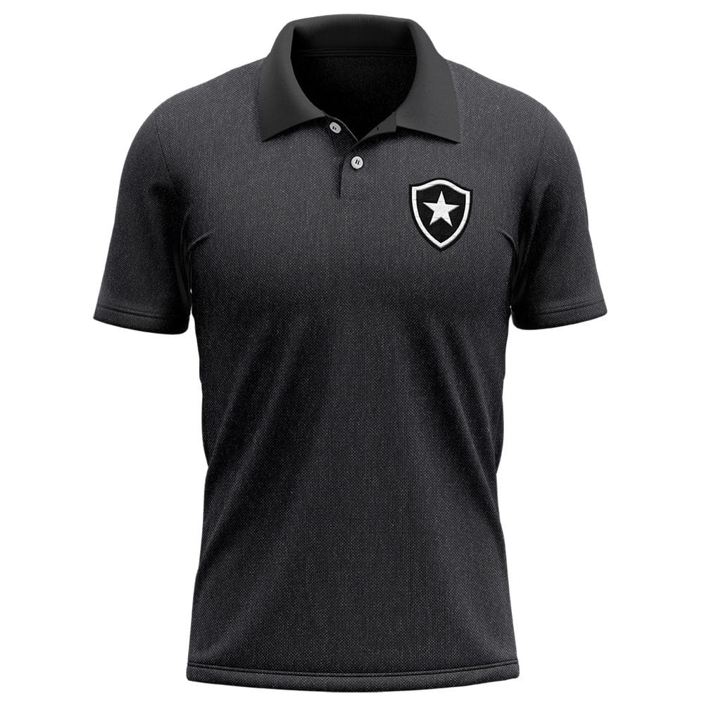 Camisa Polo Botafogo Braziline Lema Masculina-Cinza Escuro
