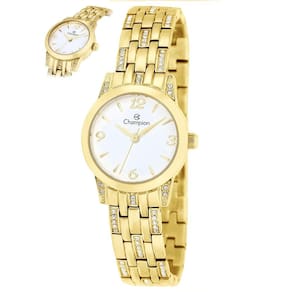 Relógio Champion Feminino Ref: Cf24537h Fashion Dourado