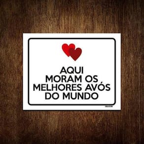 Kit 3 Placas Decorativa Aqui Moram Melhores Avós Do Mundo