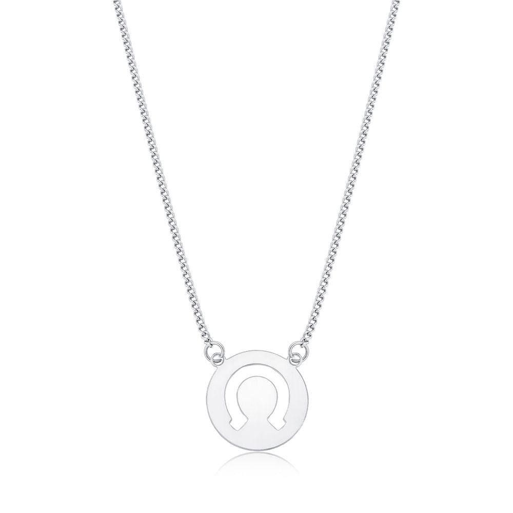 Colar Ferradura Vazada Em Aço Inox