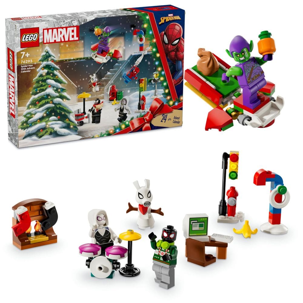 Calendário do Advento LEGO Marvel Spider-Man 2024 Crianças de 7 anos ou mais