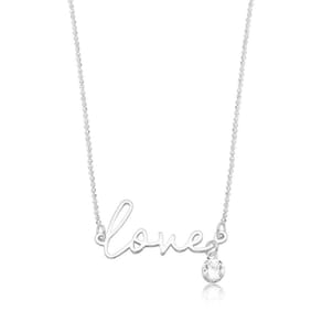 Colar Love Com Ponto De Luz Revestido Em Prata