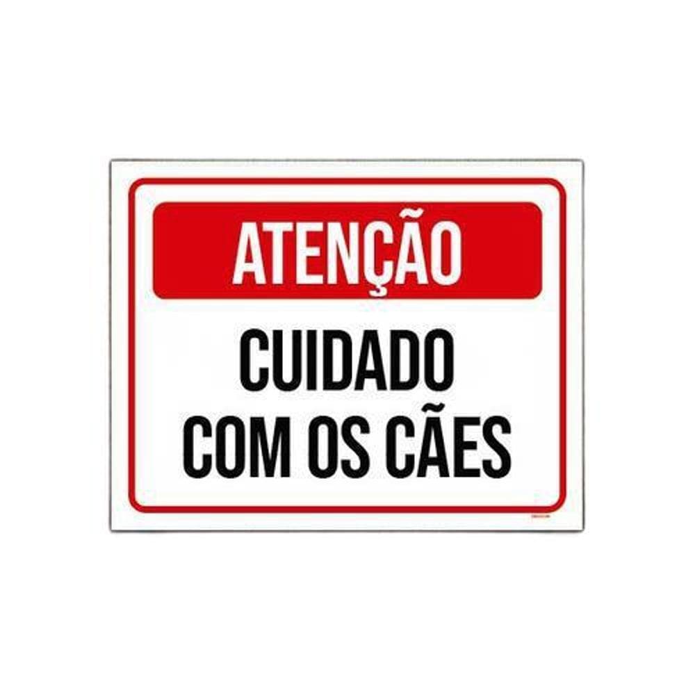 Placa Atenção Cuidado Com Os Cães 36X46
