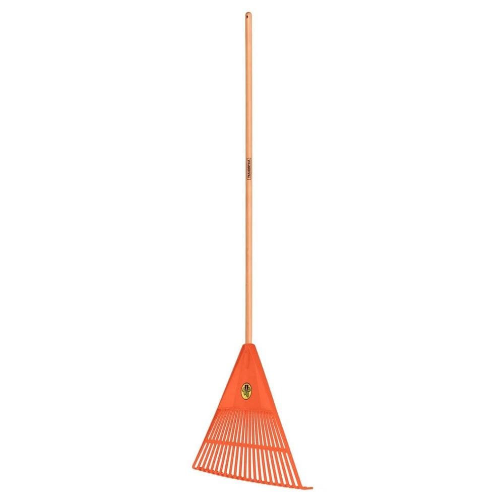 Vassoura Plástica Jardim c/Cabo 22 Dentes Laranja TRAMONTINA