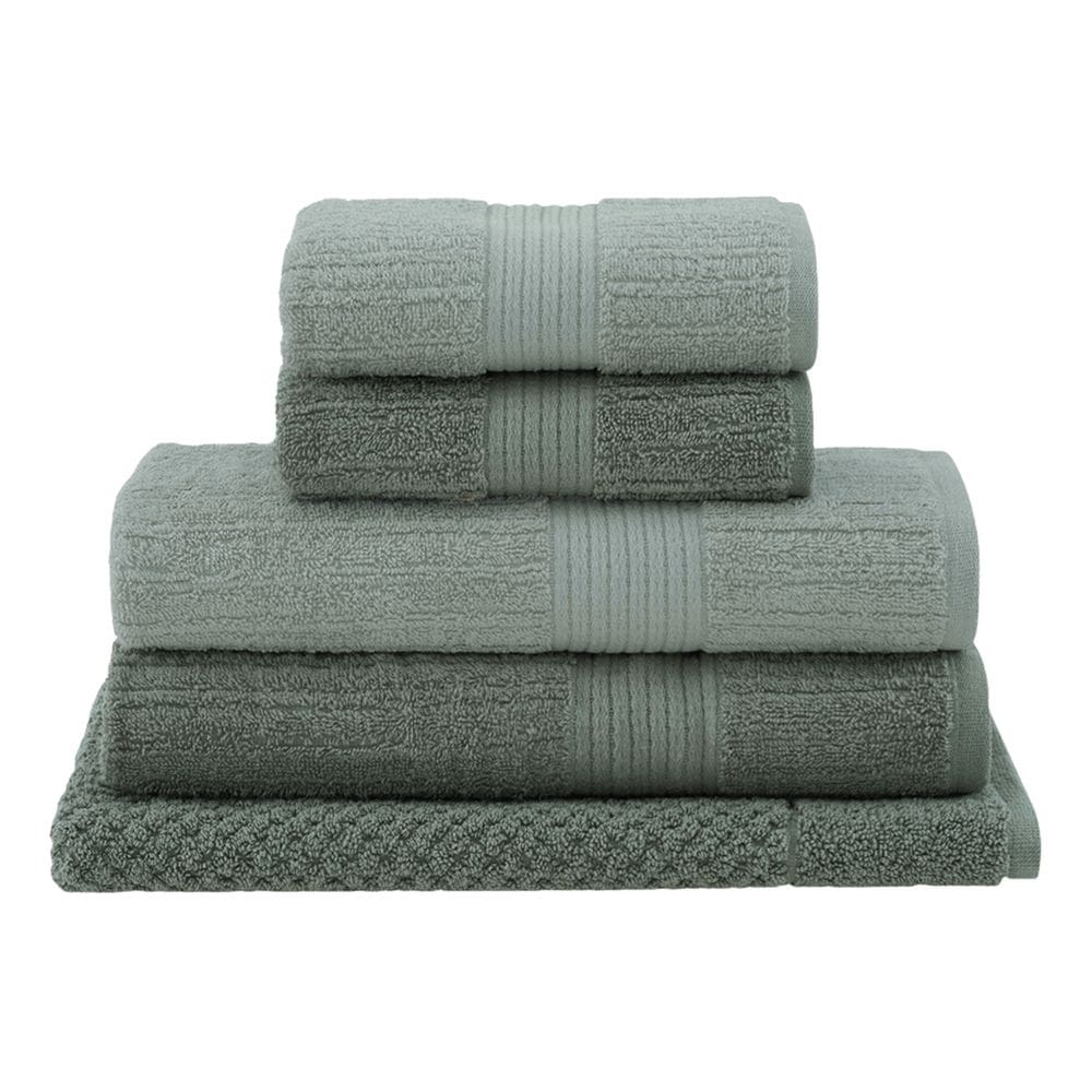 Jogo Toalha Banhão 5 Peças Fio Penteado Canelado Buddemeyer Verde