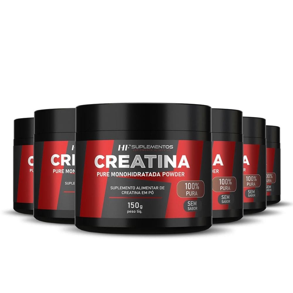 6X Creatina Em Pó 3G Pura Hf Suplementos 150G