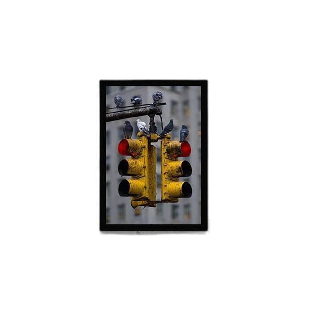 Quadro Fotografia Farol De Trânsito 24X18Cm