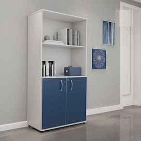 Armario Misto 02 Portas Pivotante Am1600mx-33 Cinza/Azul