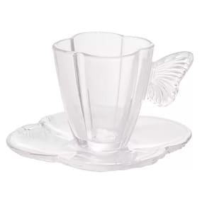 Conjunto 4 Xícaras de Café de Vidro com Pires Butterfly 80ml 29271 - Wolff