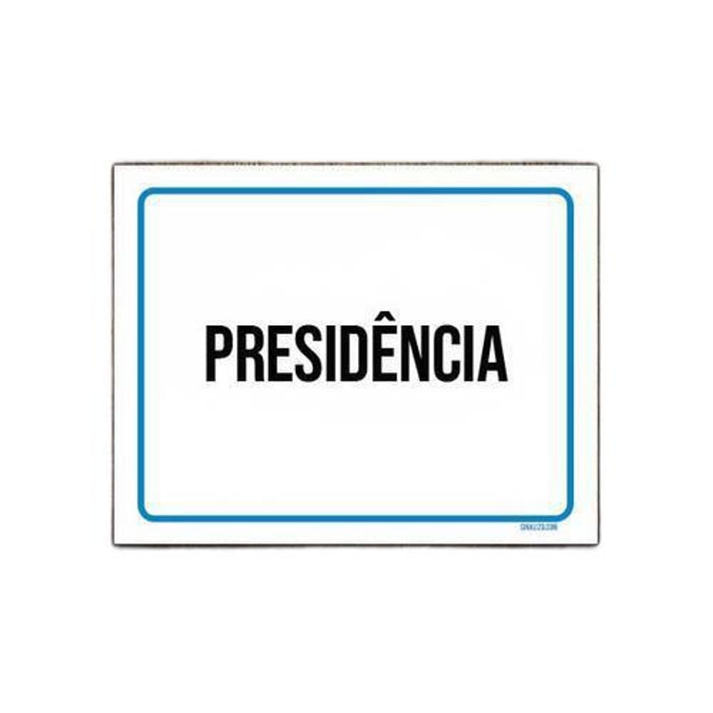 Kit 5 Placas Ambiente Sinalização Setor Presidência