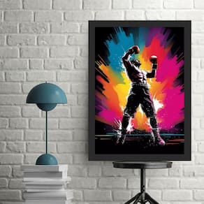 Quadro Decorativo Boxe - Campeão 33X24Cm - Com Vidro