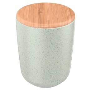 Porta Algodão Com Tampa Osaka Branco Marmorizado PAO300BCMF - Ou