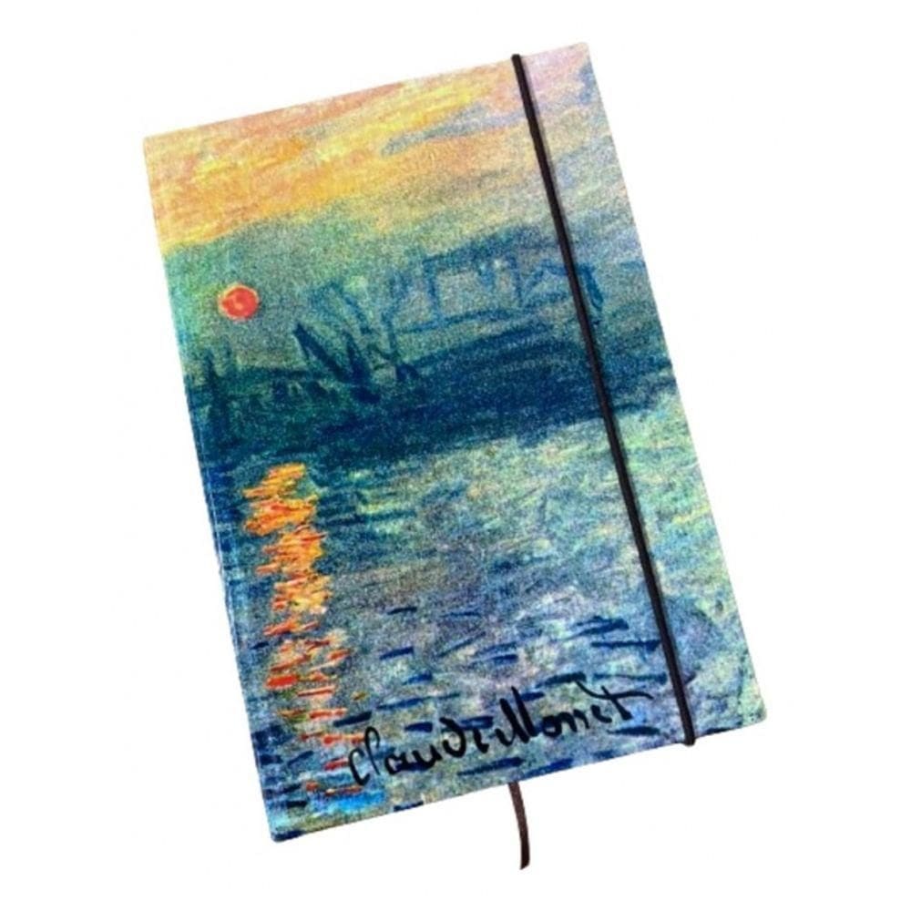 Caderno Sketchbook Grande Capa Impressão, Nascer Do Sol Monet 21x14cm Miolo Sem Pauta Para Desenhar