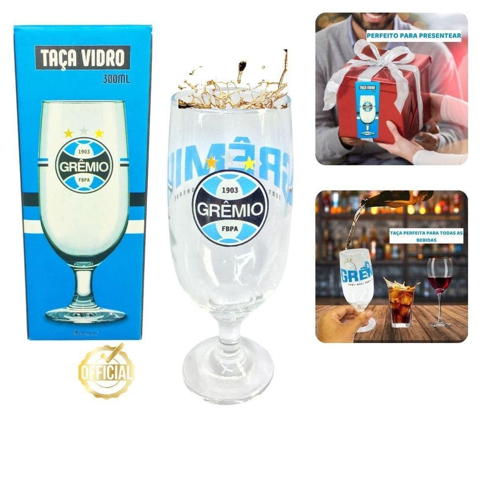 Taça Tulipa Vidro 300Ml Reforçado Cerveja Vinho Chopp Time