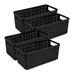 Cesto Organizador Juta Alongada Rattan Plástico Resistente