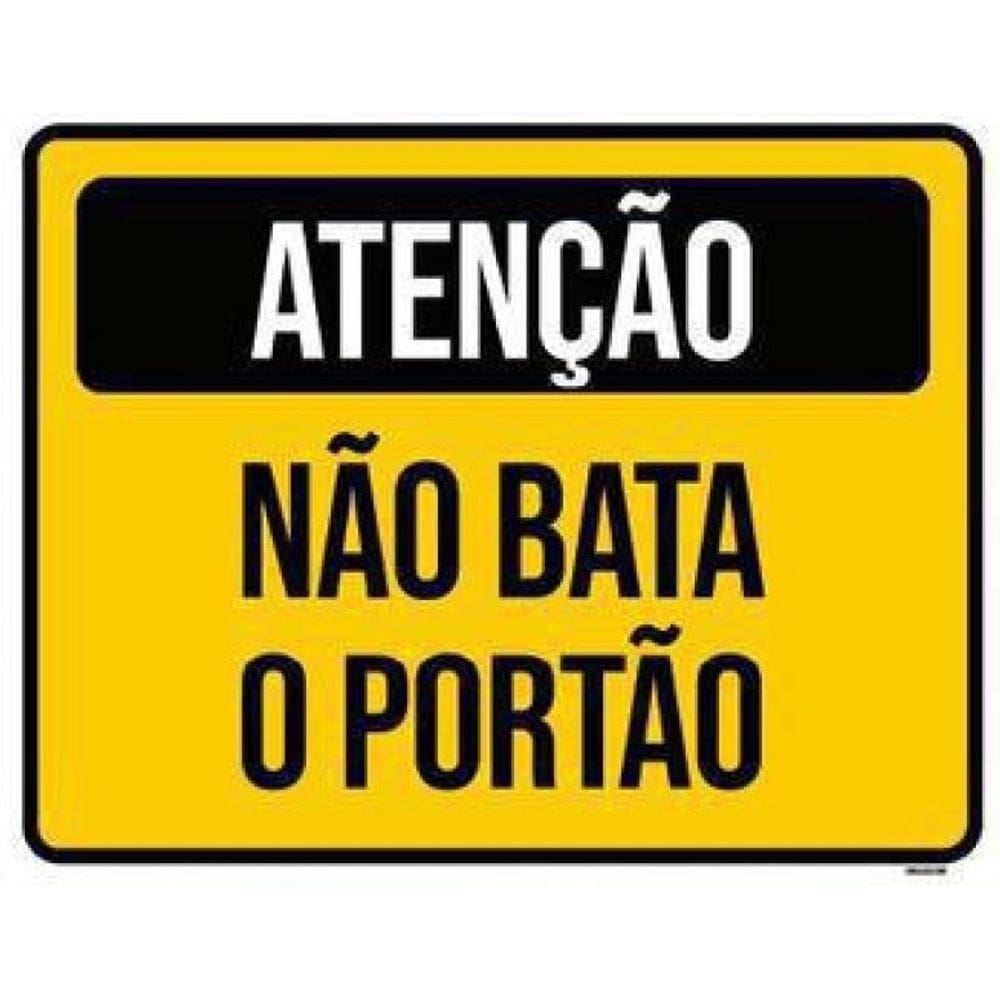 Kit 3 Placas De Sinalização - Atenção Não Bata O Portão