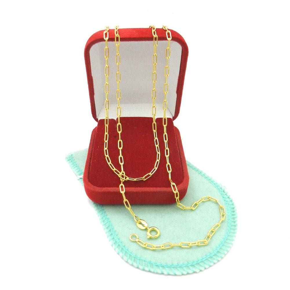 Corrente Masculina 50Cm 2Mm Largura Folheado Ouro Cr547