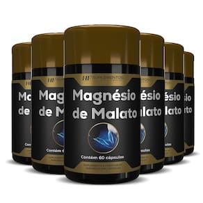 6X Magnesio De Malato Premium 60 Caps Hf Suplementos
