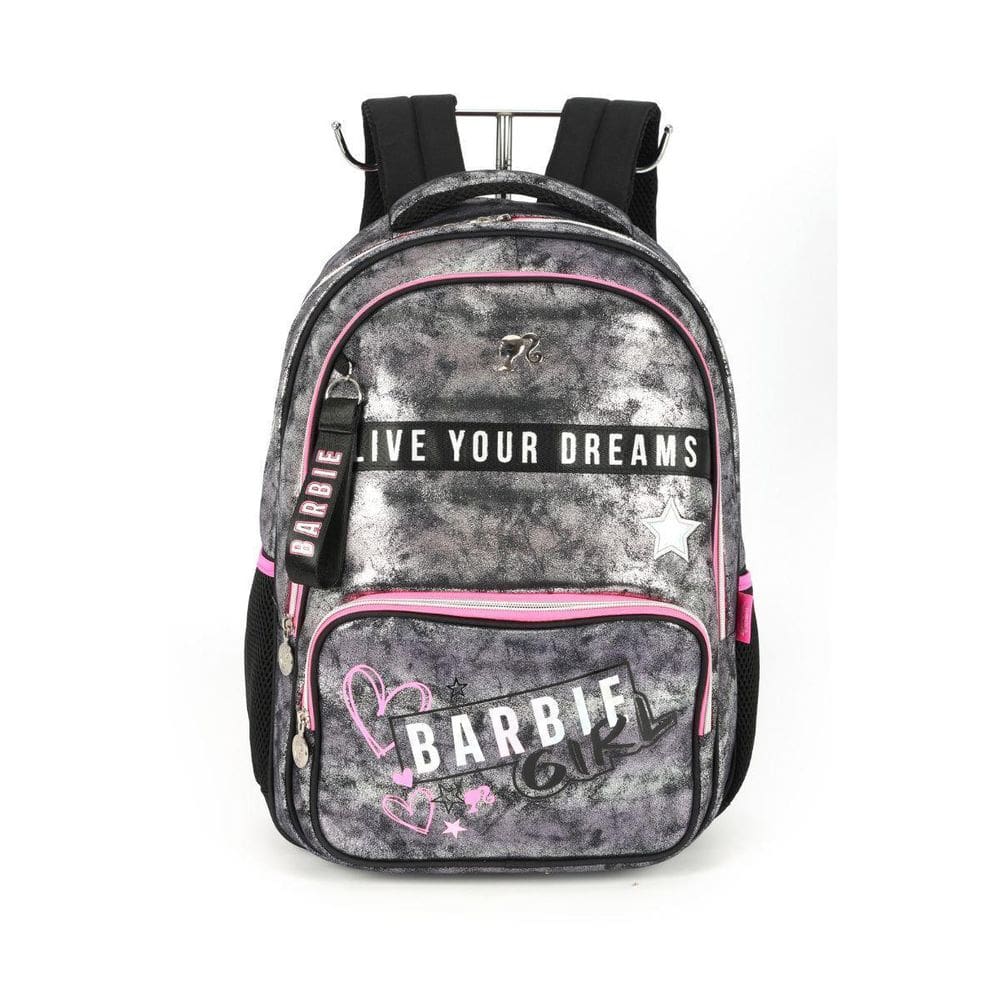 Mochila Preta De Costas Notebook Escolar Barbie Luxcel