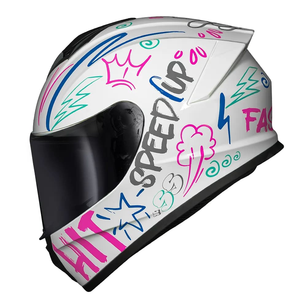 Capacete Race Tech Hit Faster Branco e Rosa