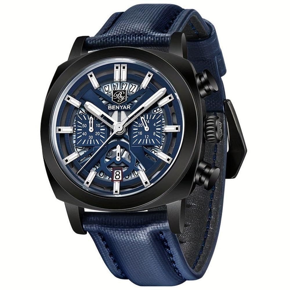 Relógio De Quartzo Masculino Design Casual Esportivo Impermeavel 3atm Preto-azul
