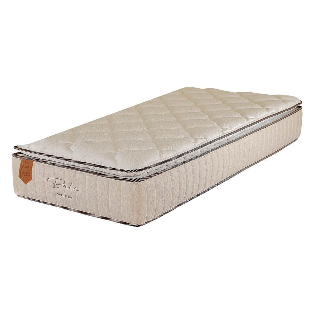 Colchão Solteiro 88X188X26 Prorelax Bali Molas Ensacadas Pillow Top Turn Free - Bege