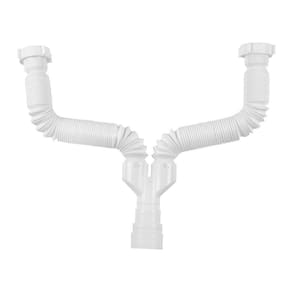 Sifão Duplo Sanfonado Extensível Astra Sdu 86cm Branco Universal