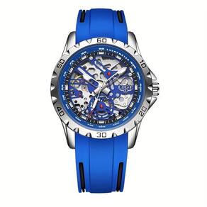 Relógio De Pulso Clássico Para Homens Design Criativo Esportivo á Prova D`água Azul