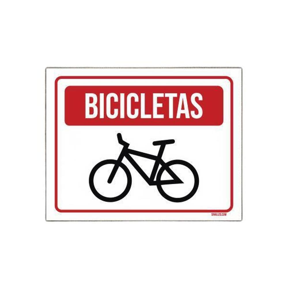 Placa De Sinalização Entrada Estacionamento Bicicletas 27X35