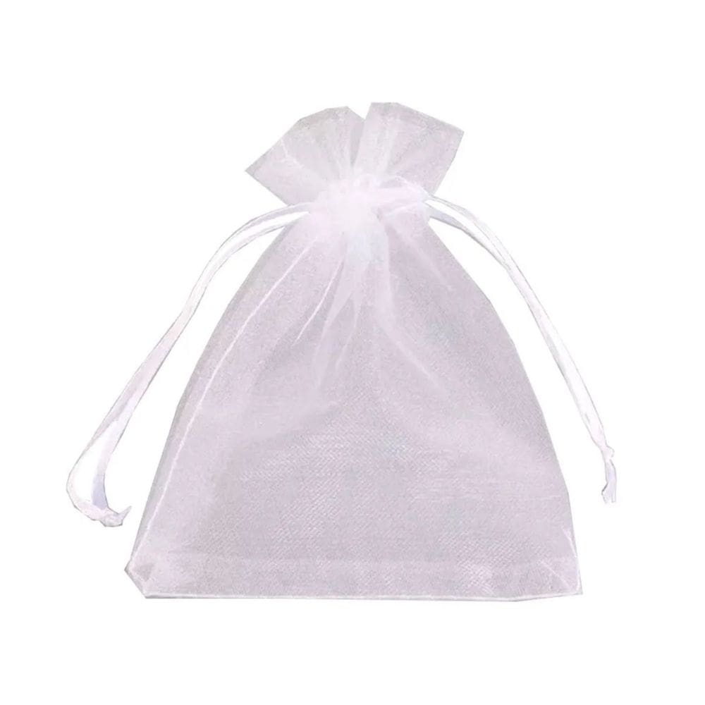 Saquinho de Organza Branco 15x18cm - 10 Un
