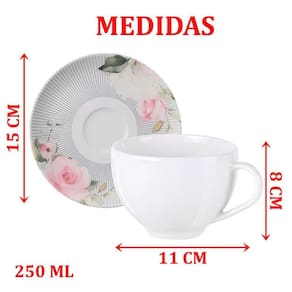 Kit Jogo Café Lanche 8pçs 4 Pessoas Chá Ornatta Tramontina
