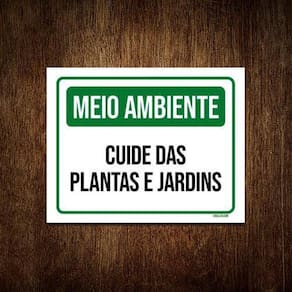 Kit 5 Placas Meio Ambiente Cuide Das Plantas E Jardins