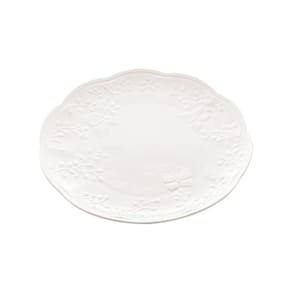 Prato Raso Porcelana 27cm 8516 Branca Butterfly Flower Lyor