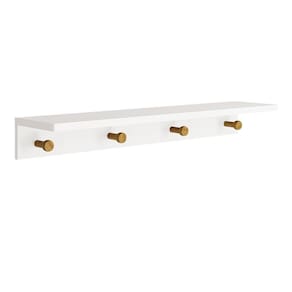 Prateleira Cabideiro Bia 89,6cm Branco Fosco Amadeirado Reller Móveis Branco Fosco Amadeirado