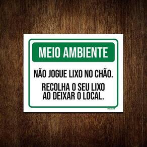 Kit 5 Placas Meio Ambiente Não Jogue Lixo No Chão