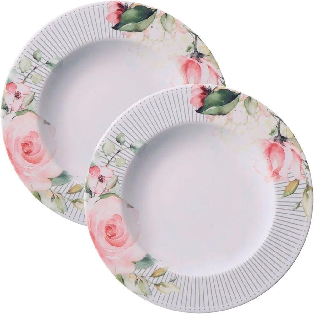 Kit Jogo Prato Fundo Sopa 4 Pessoas 4 Pçs Chá Ornatta 23cm