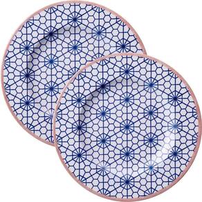 Jogo Pratos Sobremesa Lanche 2 Pessoas 2pçs Abstratta 21cm