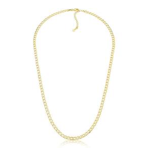 Corrente De Elos Groumet 65cm Revestida Em Ouro