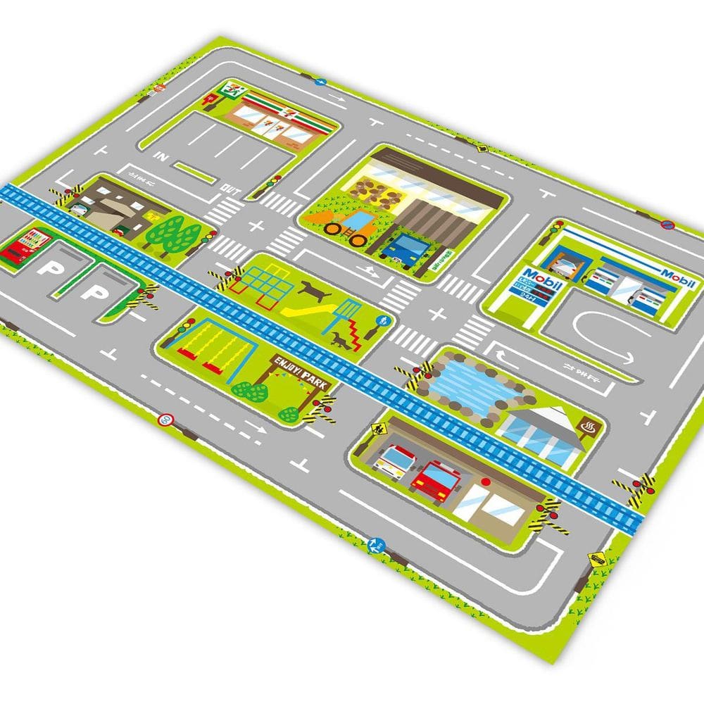 Tapete Pista Para Carrinhos Cidade Bairro 140X100Cm