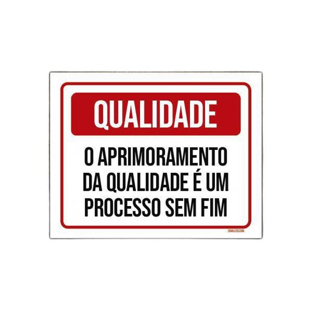 Placa Qualidade Aprimoramento Processo Sem Fim 36X46