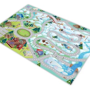 Tapete Pista Para Carrinhos Cidade Inverno 180X120Cm
