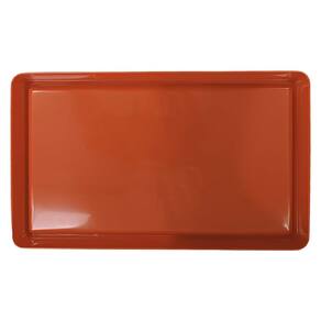 Bandeja Retangular de Plástico Laranja 18cm x 30cm