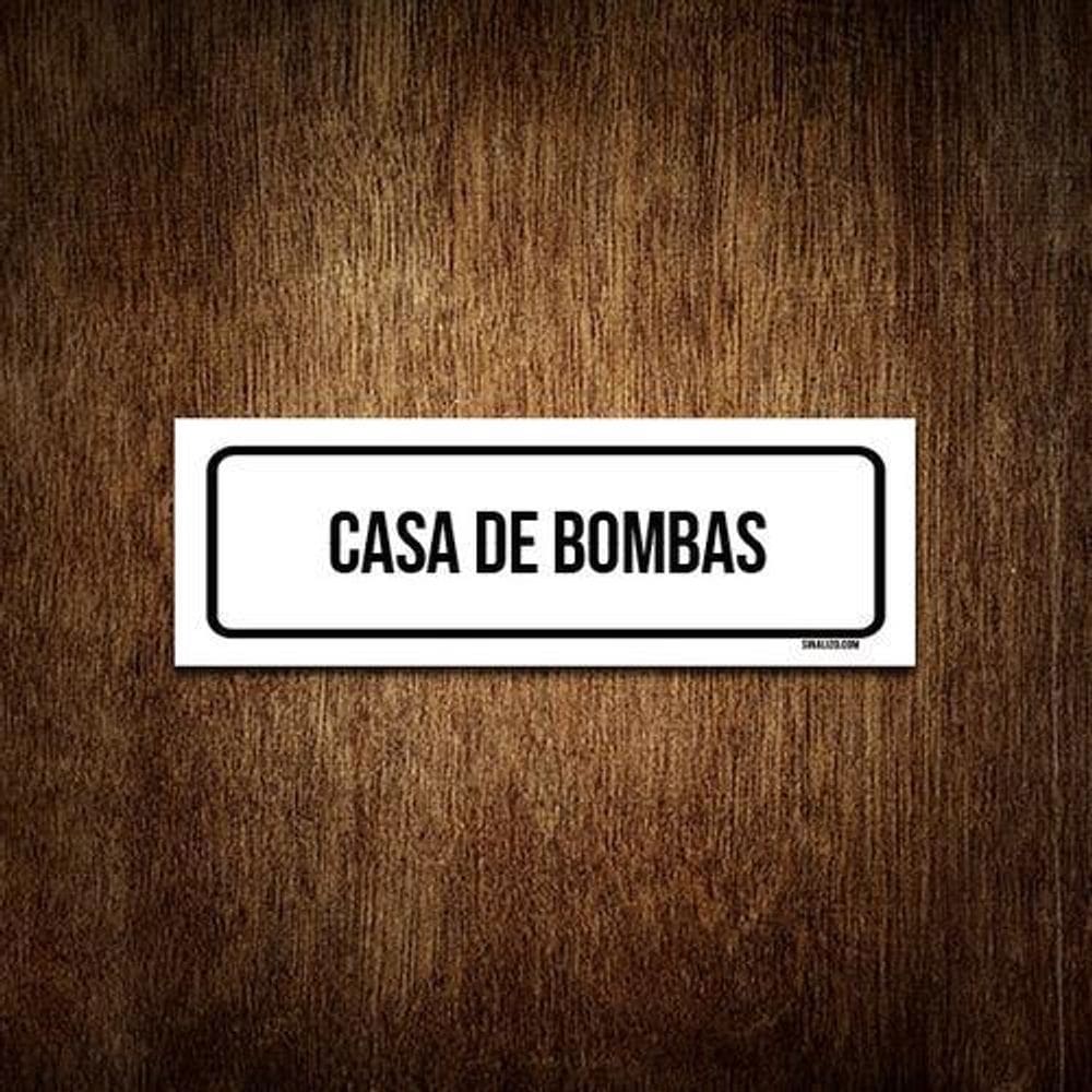 Placa De Sinalização Setor - Casa De Bombas 23X9