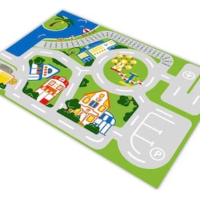 Tapete Pista Para Carrinhos Cidade Férias 180X120Cm