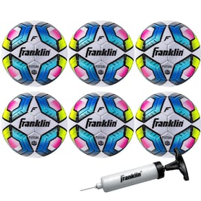 Bola de futsal Franklin Sports Low Bounce, tamanho 3-6, pacote com bomba