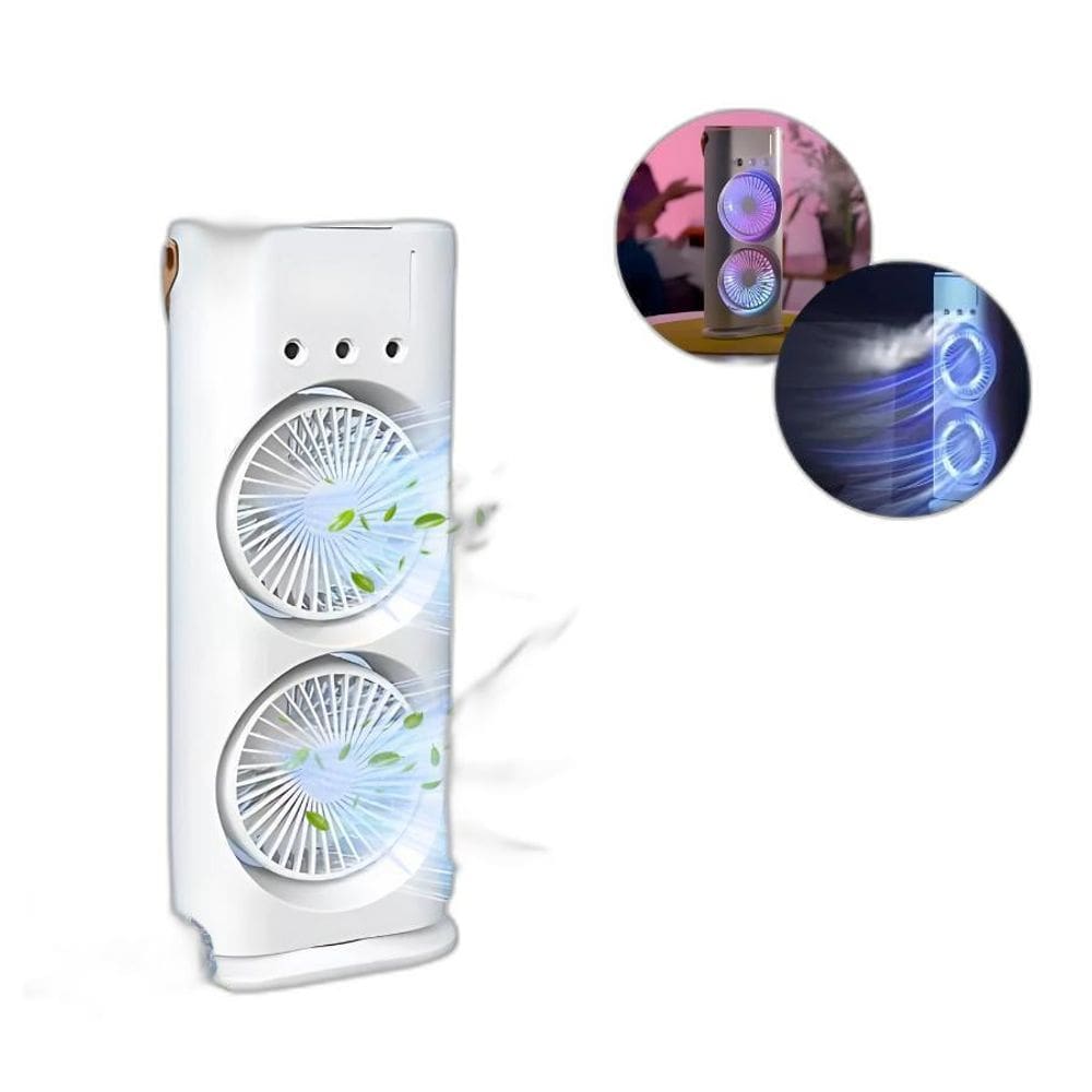 Climatizador De Ar Duplo Rgb Com E Bivolt